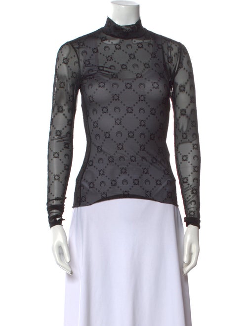 Marine Serre Printed Mock Neck Top