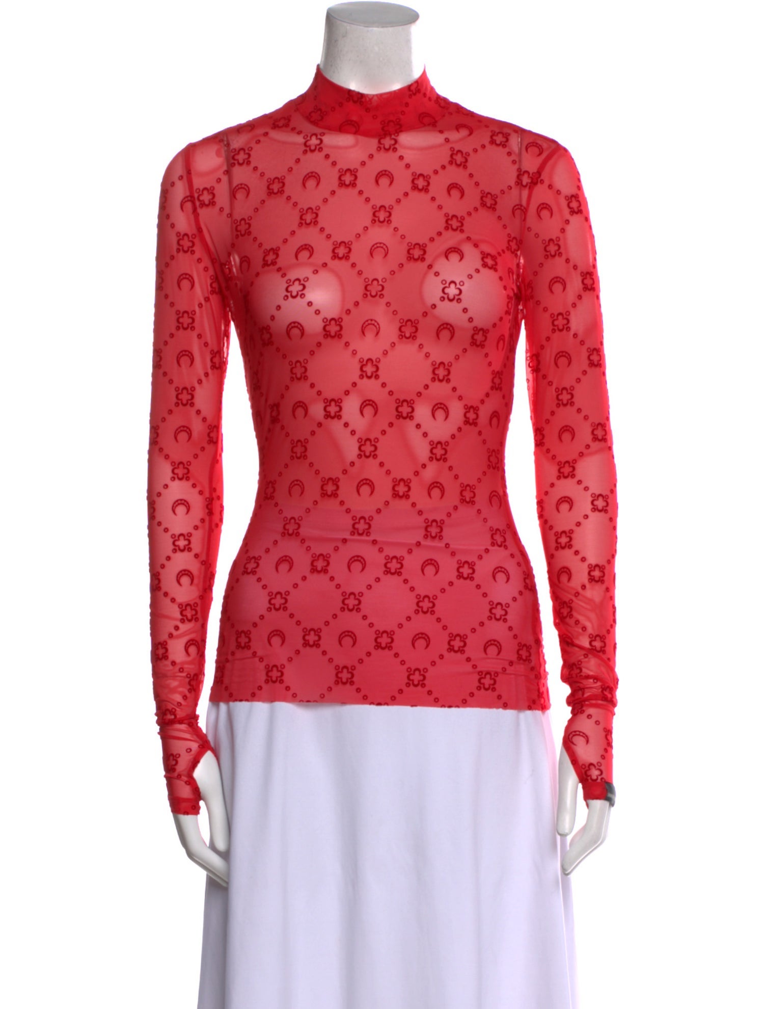 Marine Serre Printed Mock Neck Top