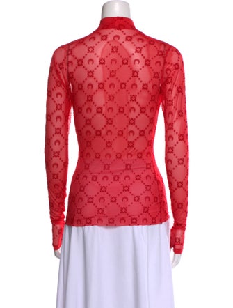 Marine Serre Printed Mock Neck Top