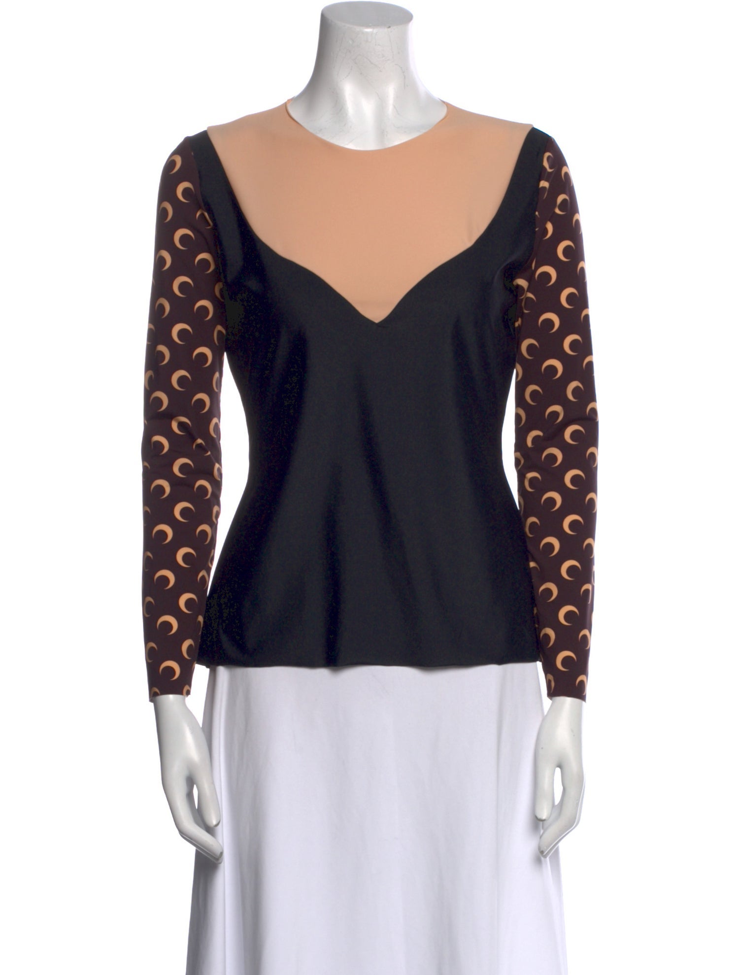 Marine Serre White Line Printed Top