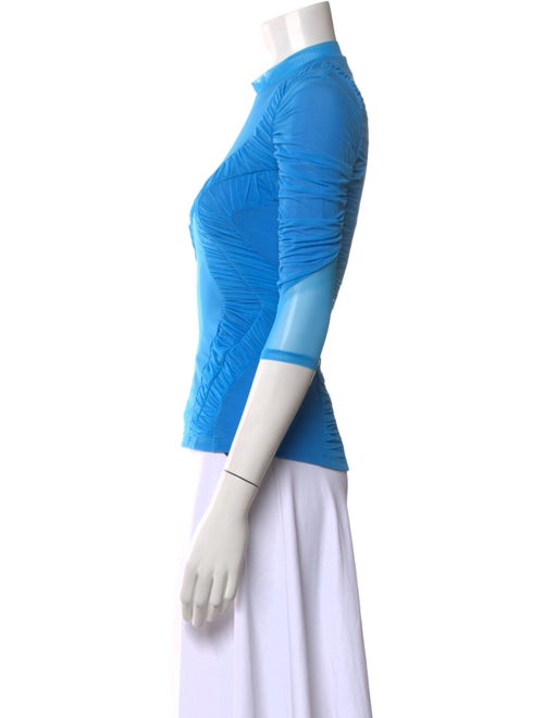 Marine Serre Mock Neck Three-Quarter Sleeve Top