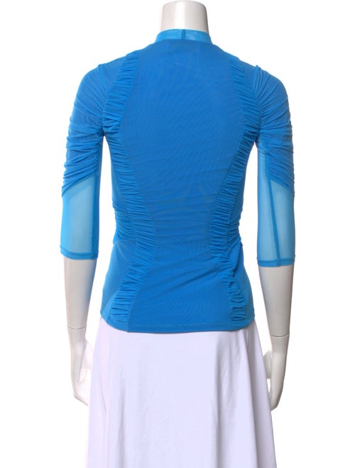 Marine Serre Mock Neck Three-Quarter Sleeve Top