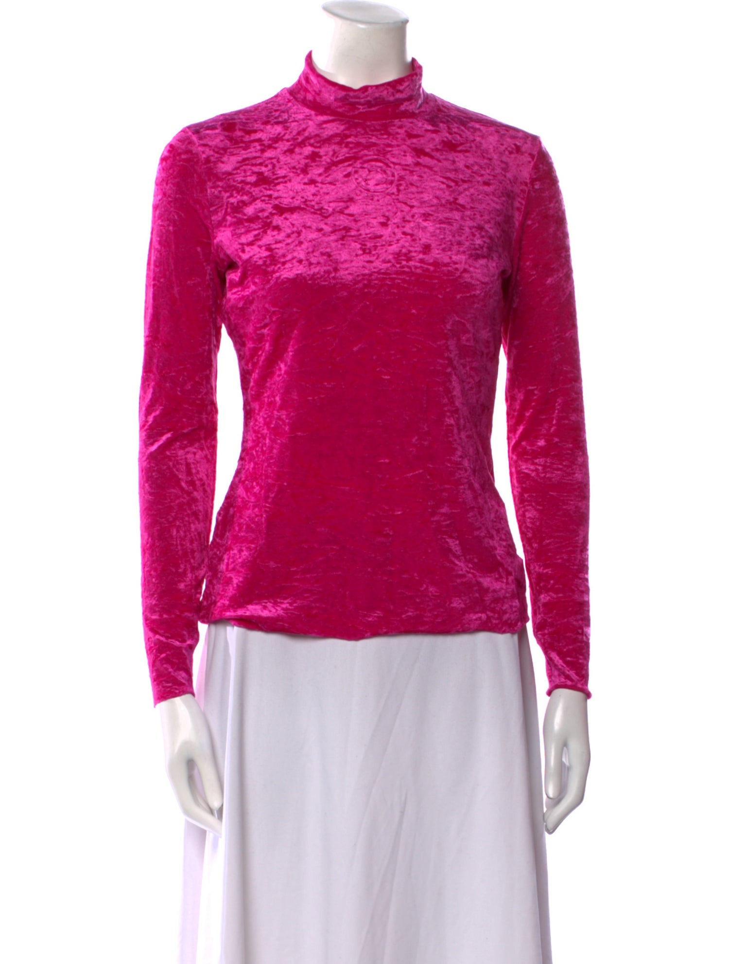 Marine Serre Mock Neck Long Sleeve Top