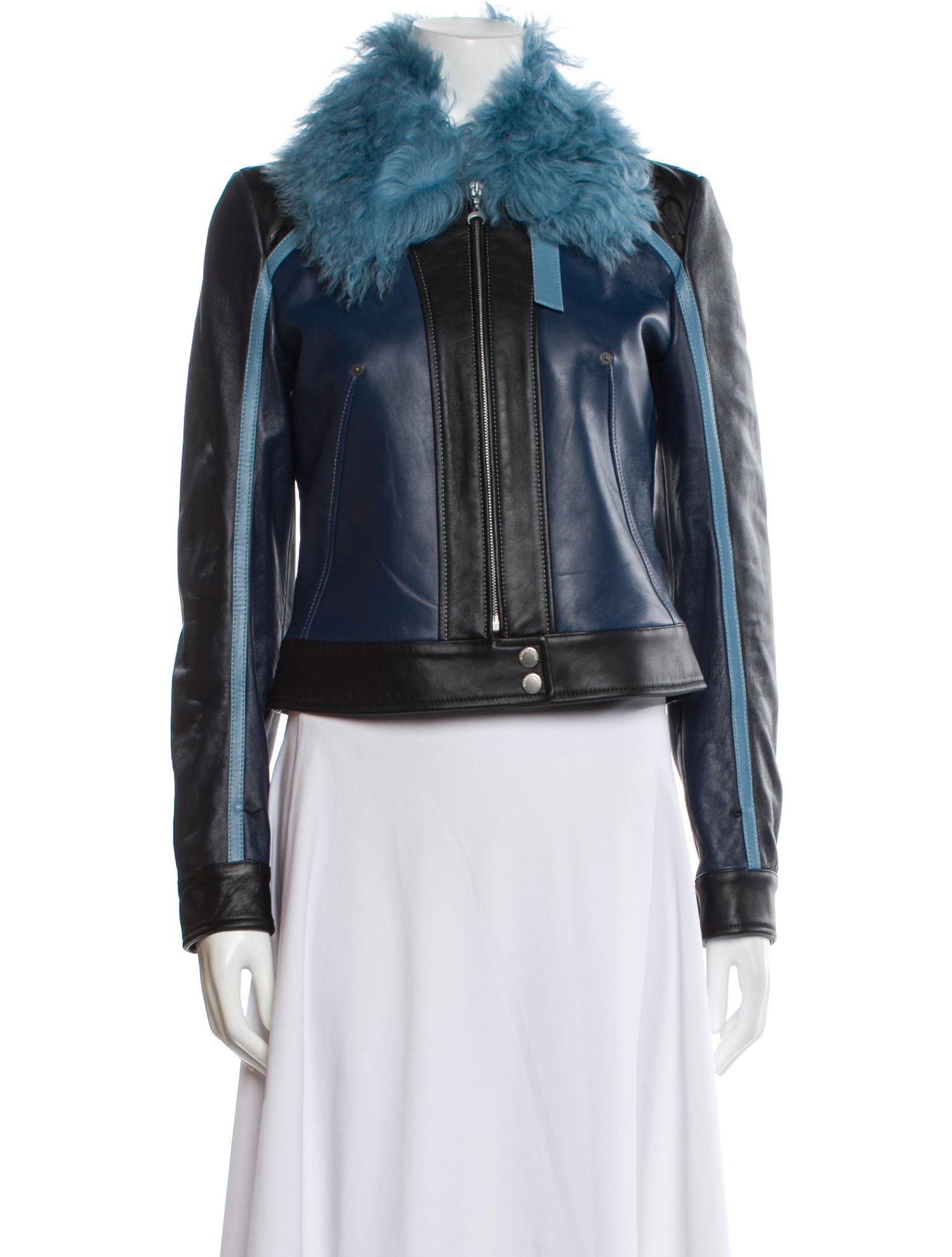 Marine Serre Leather Fur Jacket