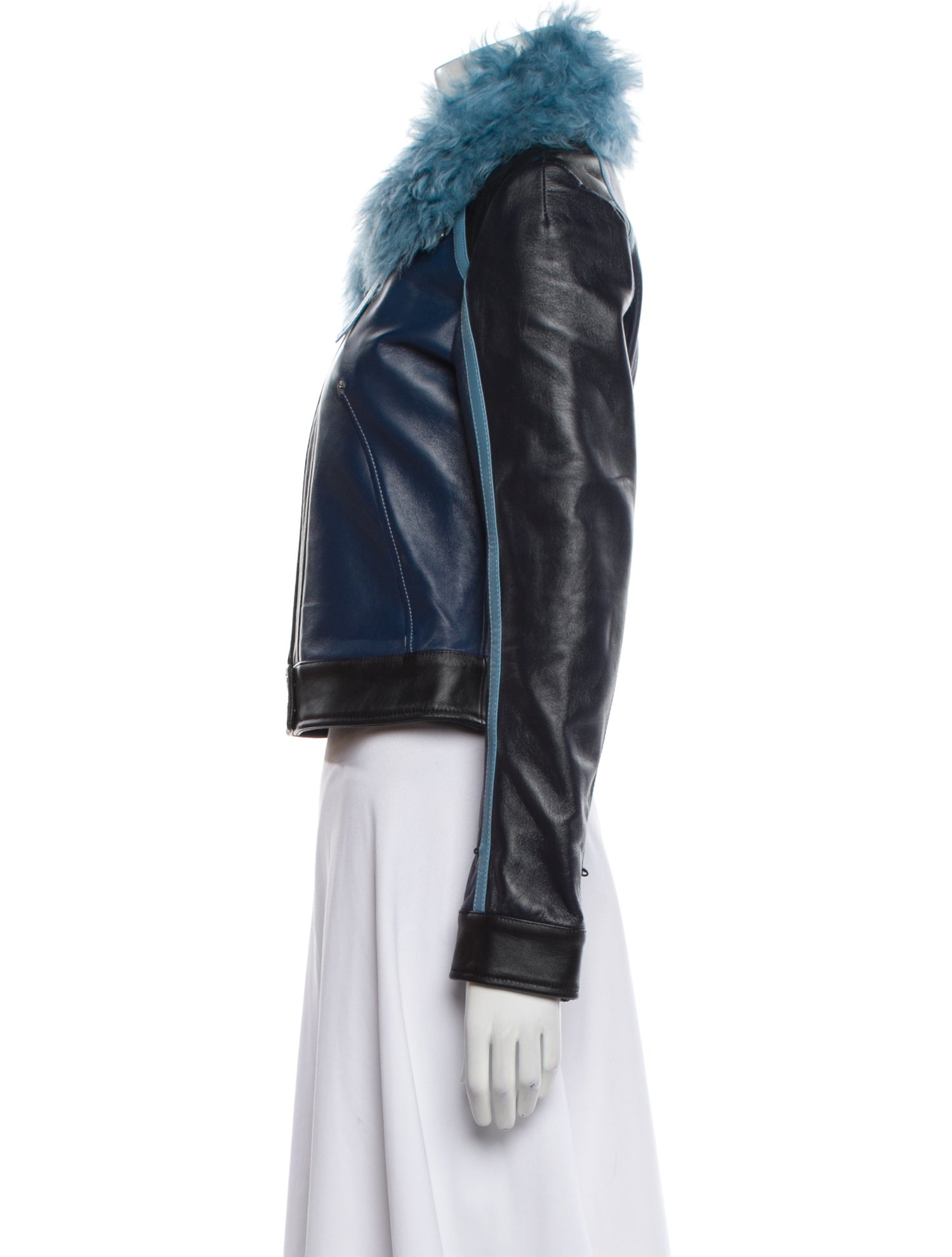 Marine Serre Leather Fur Jacket