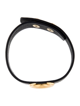 Marine Serre Leather Tin Moon Choker Necklace