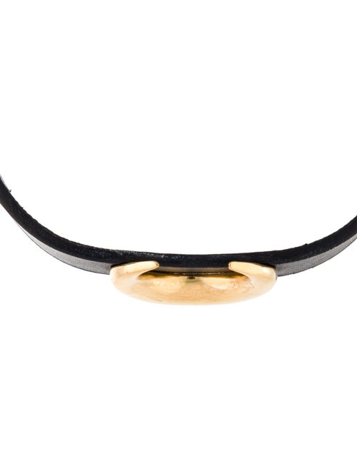 Marine Serre Leather Tin Moon Choker Necklace
