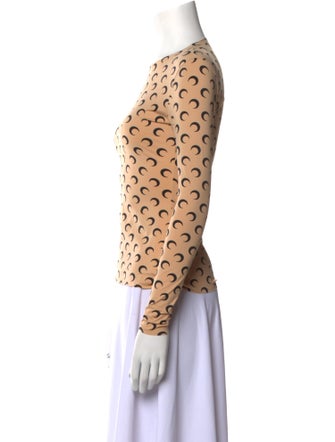 Marine Serre Printed Crew Neck Sweatshirt