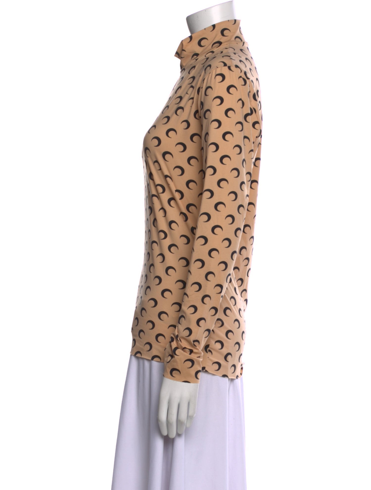 Marine Serre Printed Mock Neck T-Shirt