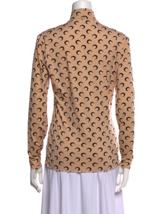 Marine Serre Printed Mock Neck T-Shirt