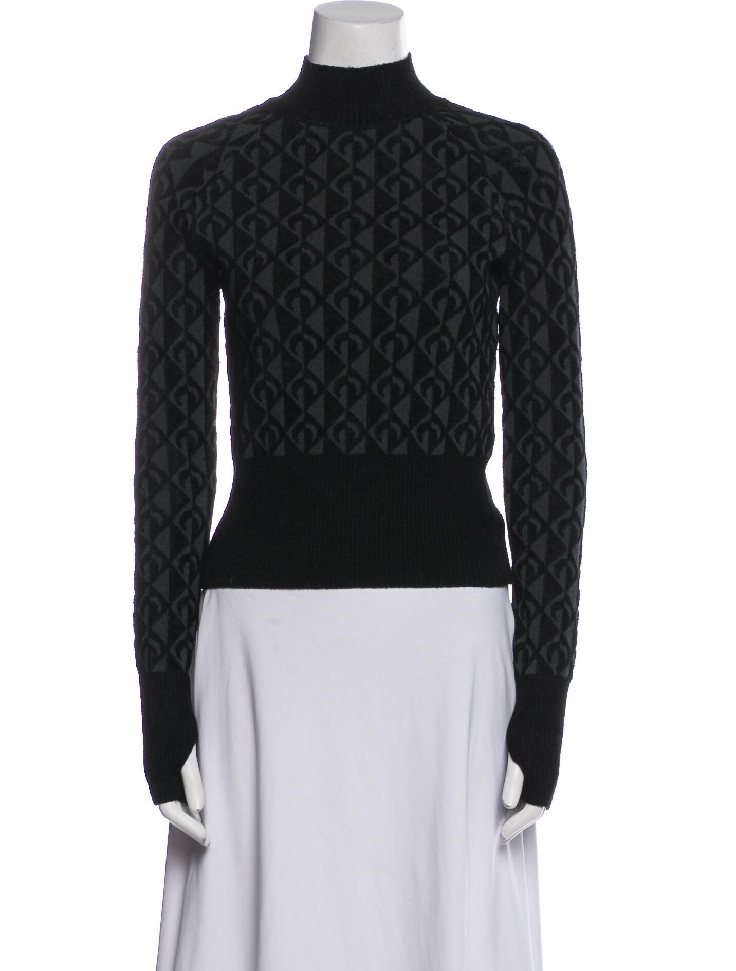 Marine Serre Printed Turtleneck Sweater