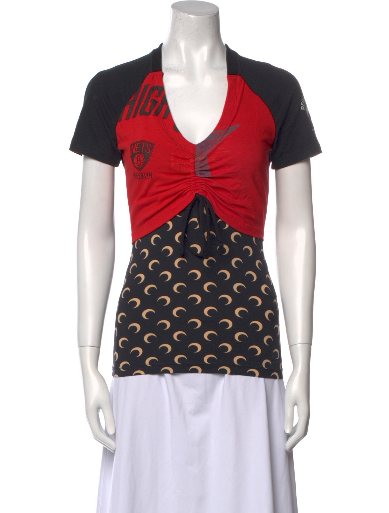 Marine Serre White Line Regenerated Printed T-Shirt