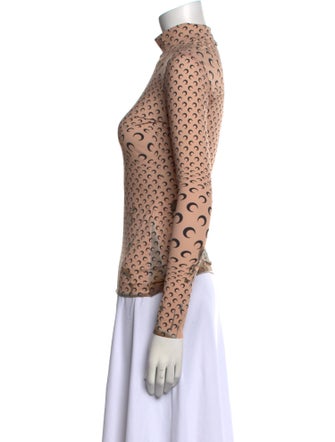 Marine Serre Printed Mock Neck Top