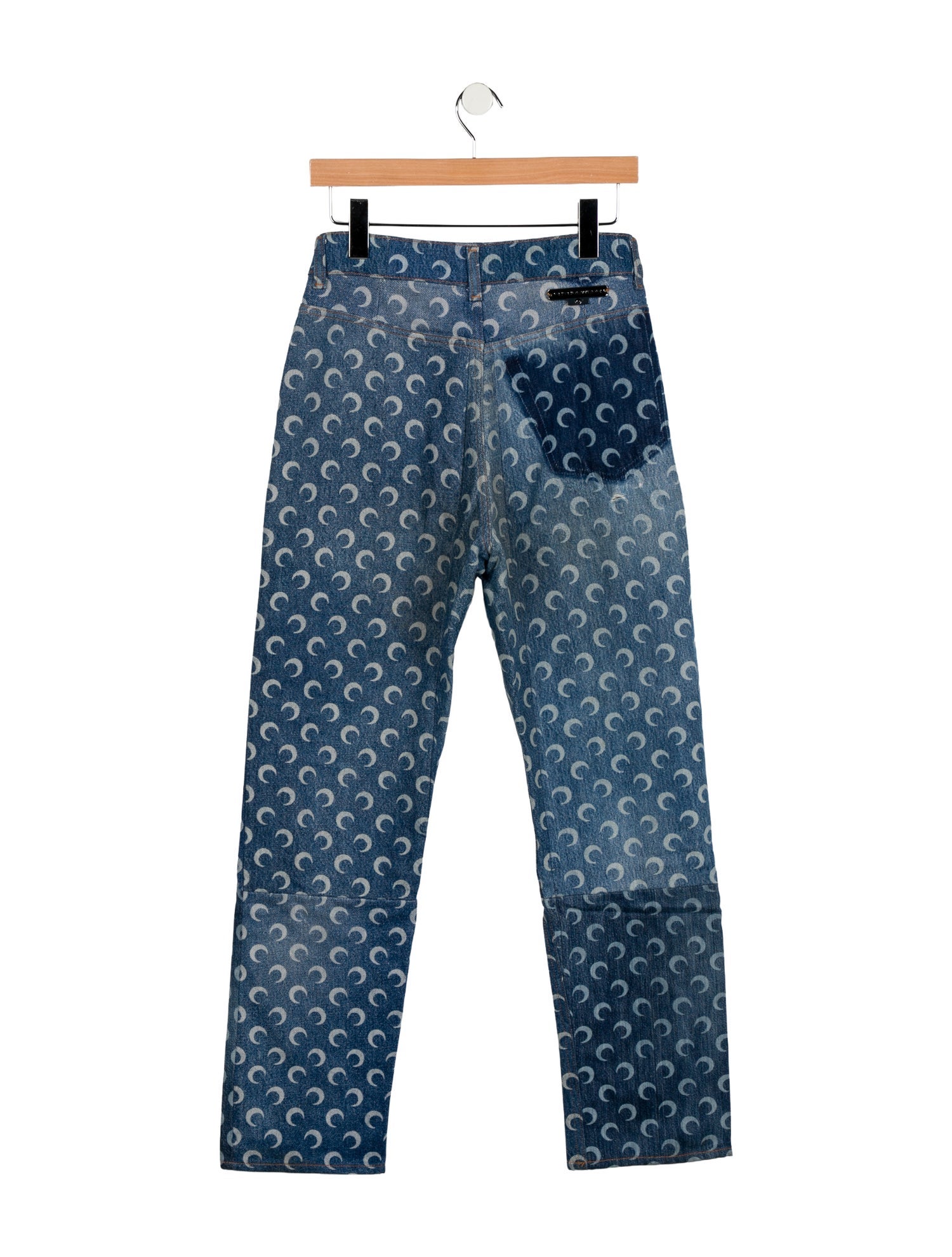 Marine Serre Mid-Rise Straight Leg Jeans