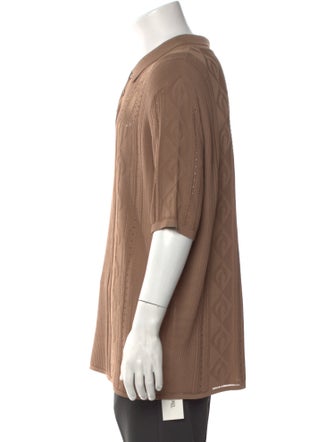 Marine Serre Collar Short Sleeve Polo Shirt