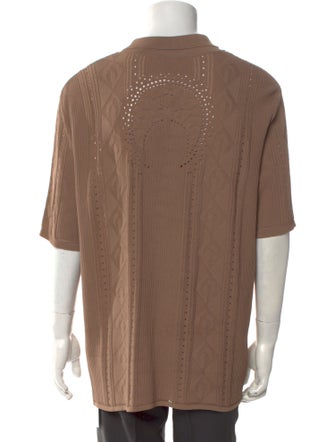 Marine Serre Collar Short Sleeve Polo Shirt