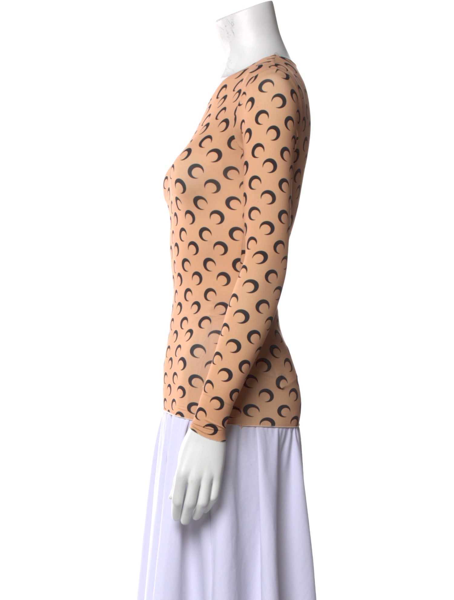 Marine Serre White Line Iconics Second Skin Printed Top