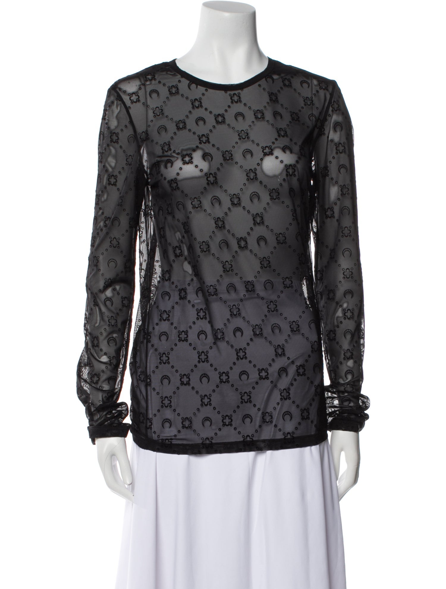 Marine Serre Sheer Logo Printed Top