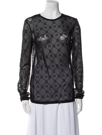 Marine Serre Sheer Logo Printed Top