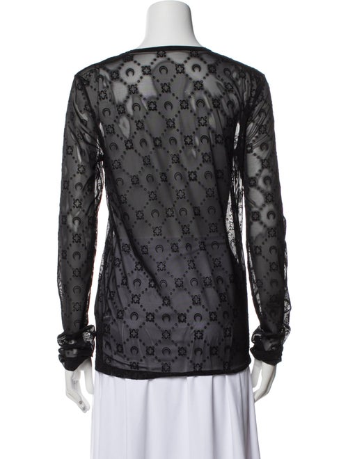 Marine Serre Sheer Logo Printed Top