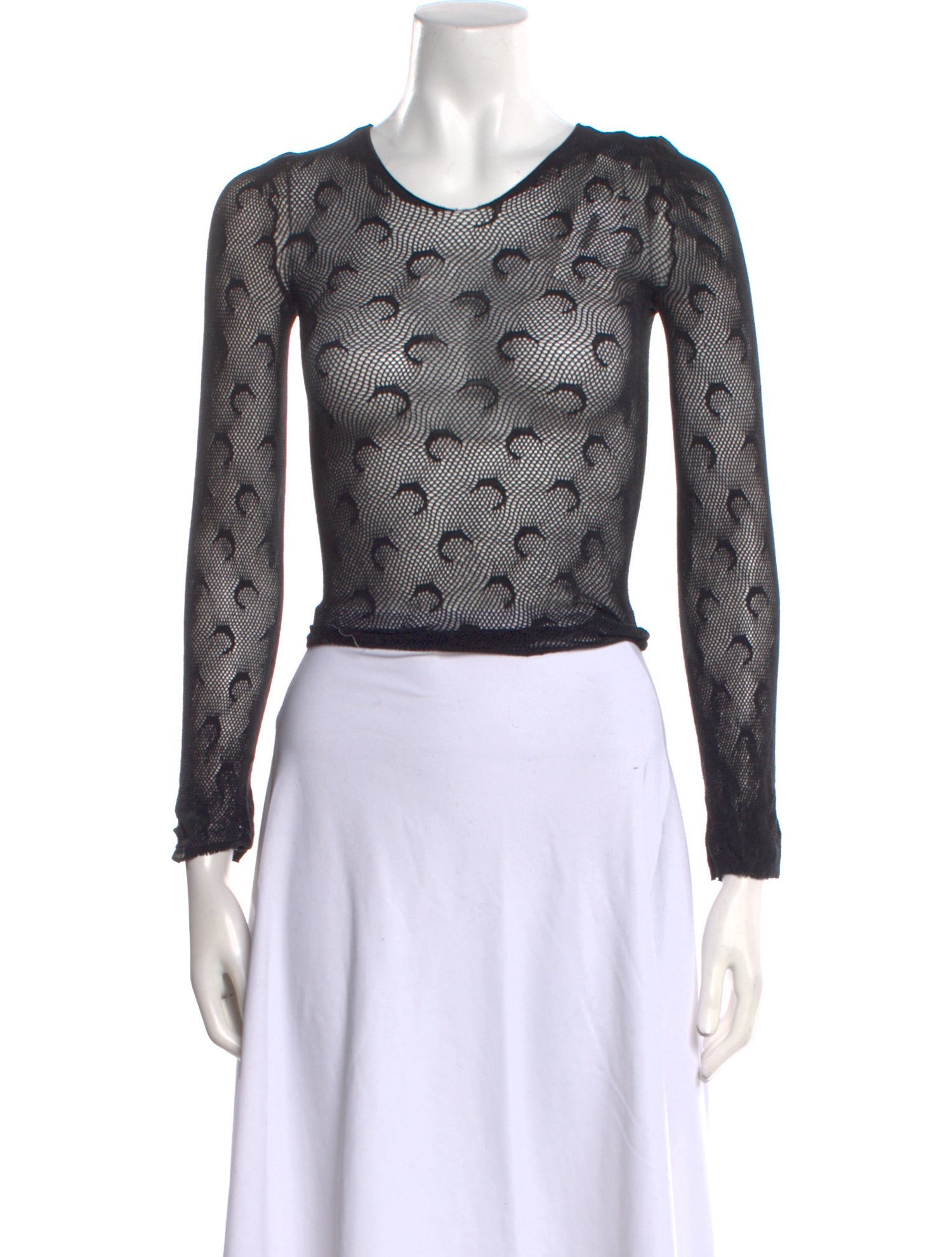 Marine Serre Moon Lace Pattern Crop Top