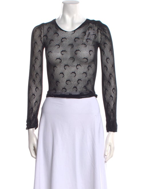 Marine Serre Moon Lace Pattern Crop Top