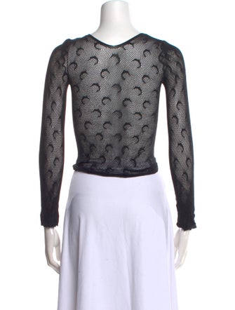 Marine Serre Moon Lace Pattern Crop Top