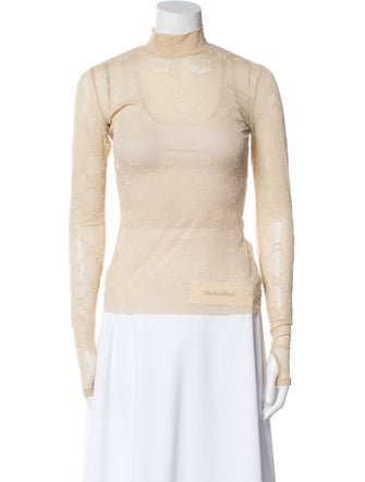 Marine Serre Turtleneck Long Sleeve Top