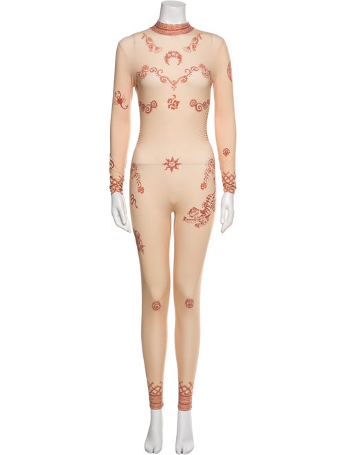 Marine Serre Printed Mock Neck Jumpsuit