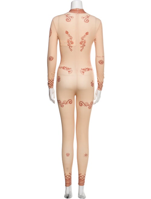 Marine Serre Printed Mock Neck Jumpsuit