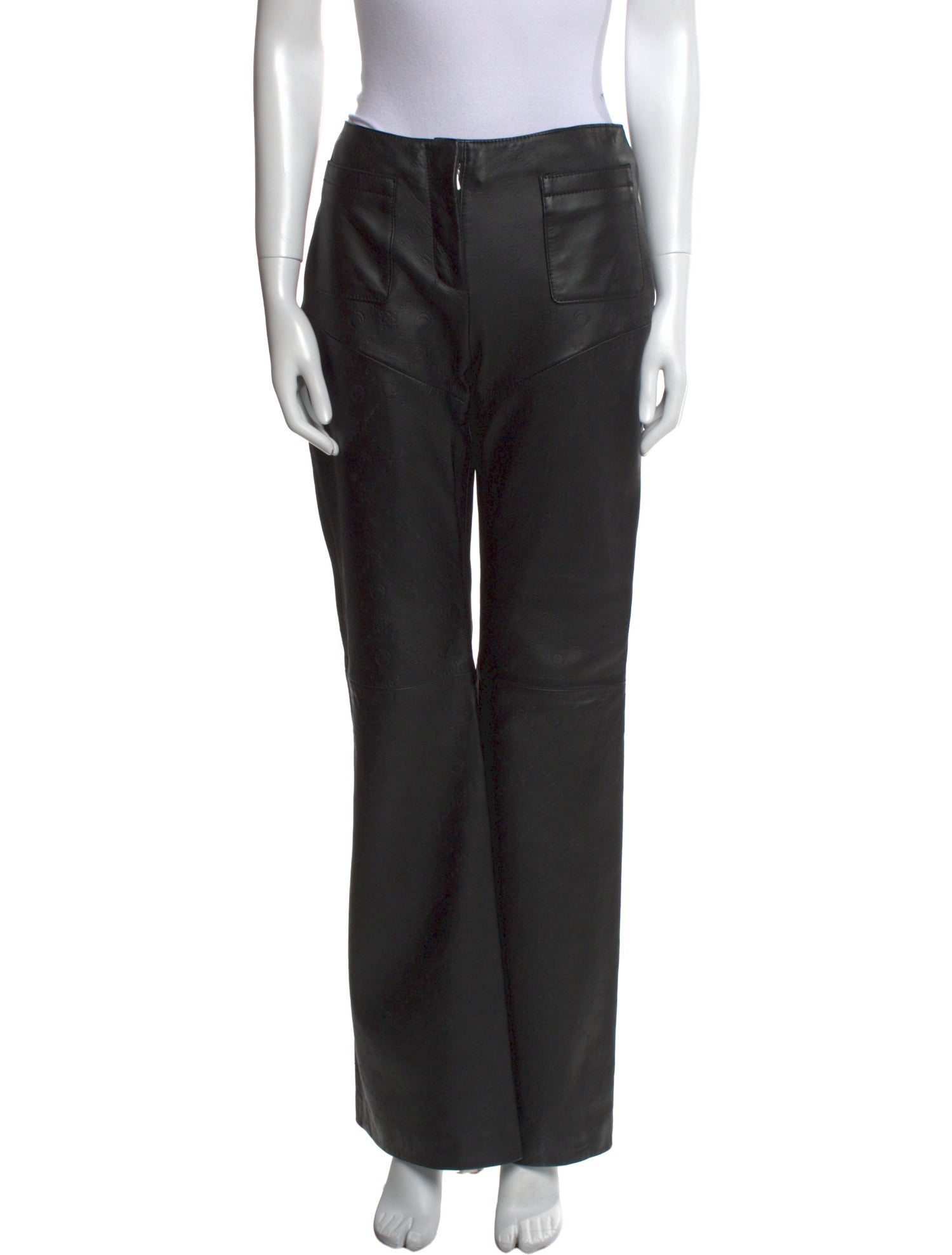 Marine Serre Leather Wide Leg Pants