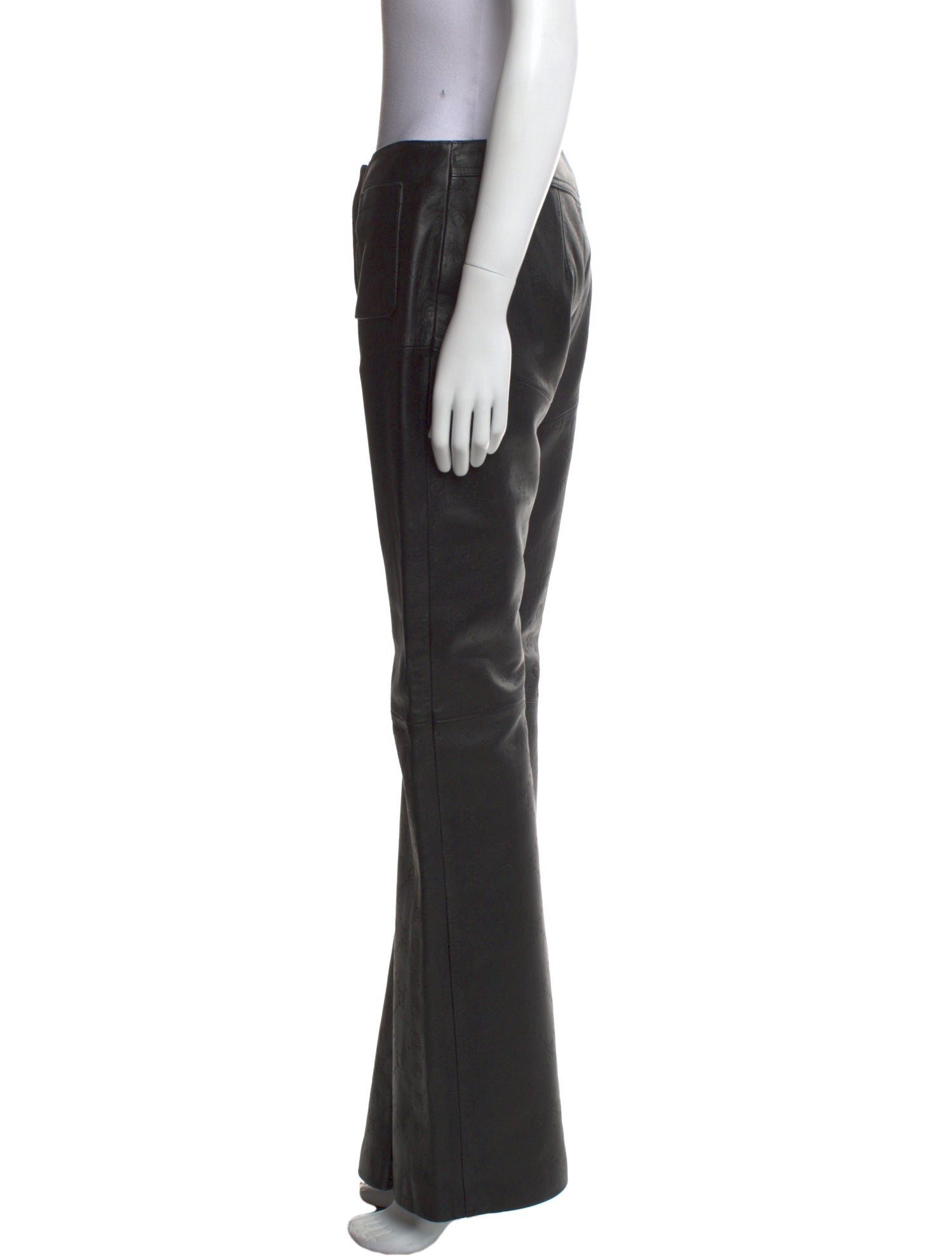 Marine Serre Leather Wide Leg Pants