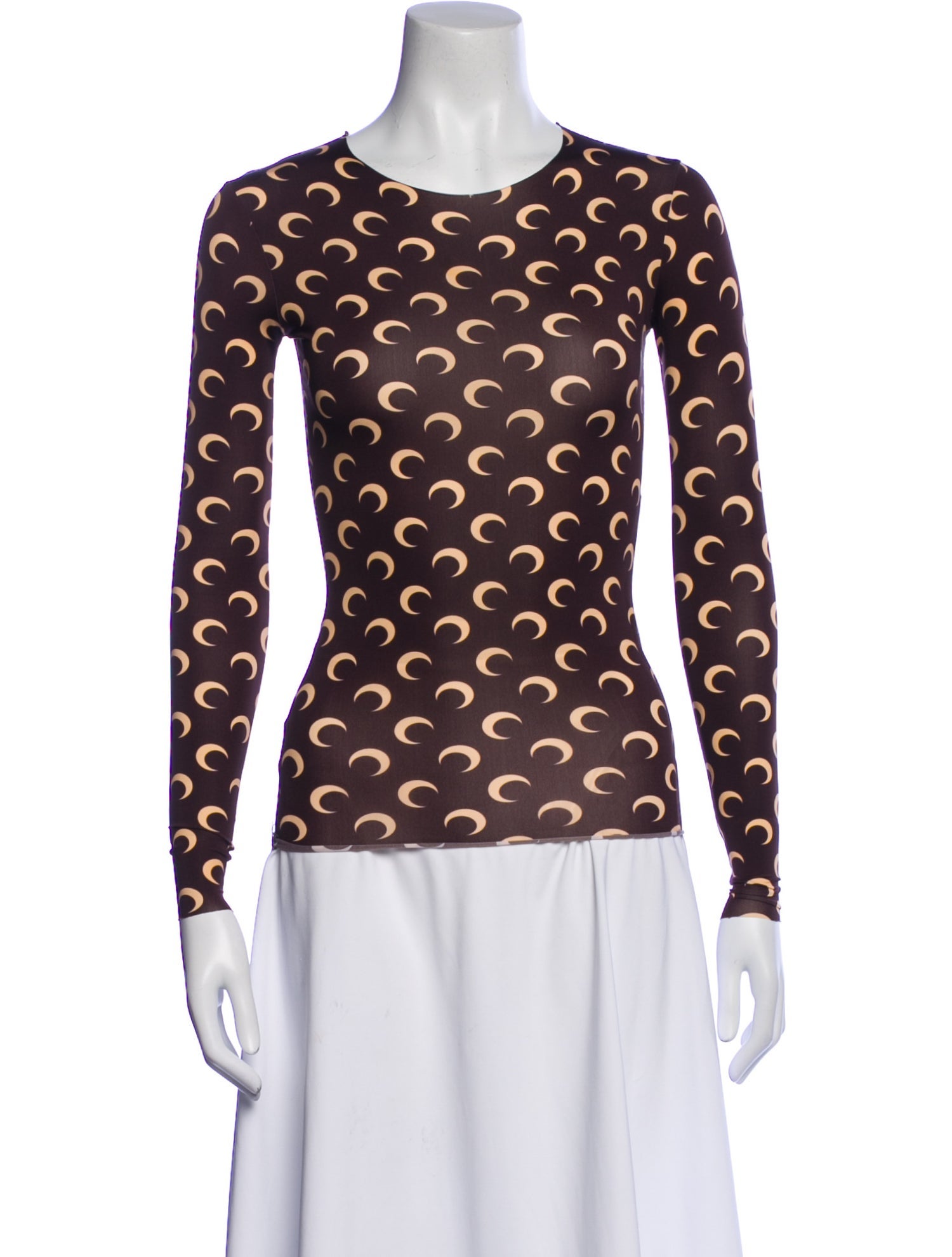 Marine Serre Whiteline Second Skin Moon Printed Top