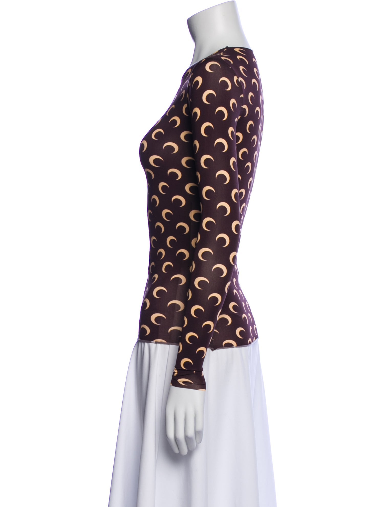 Marine Serre Whiteline Second Skin Moon Printed Top