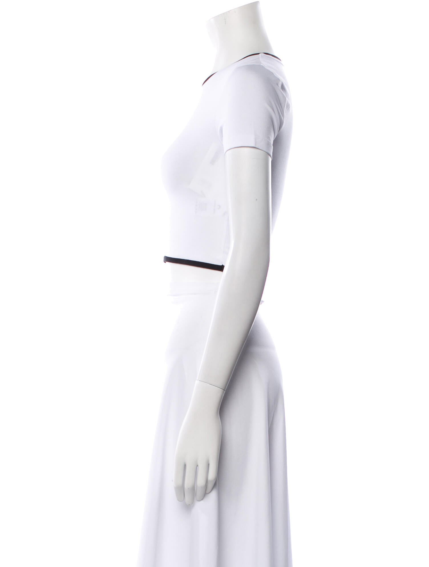 Marine Serre Crew Neck Short Sleeve Crop Top