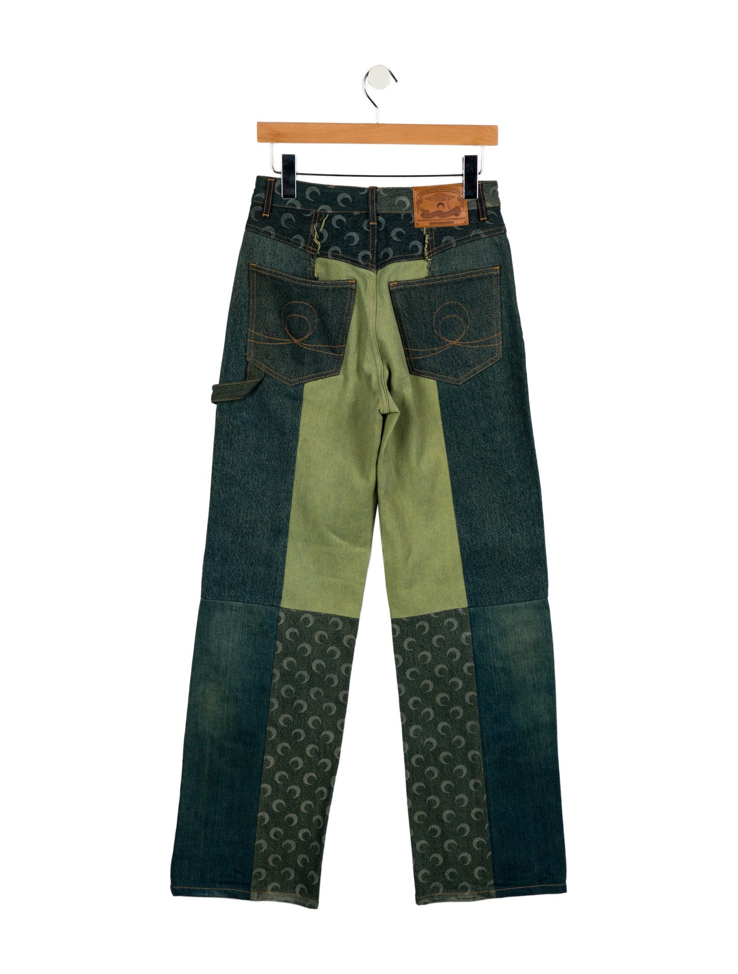 Marine Serre Mid-Rise Wide Leg Jeans