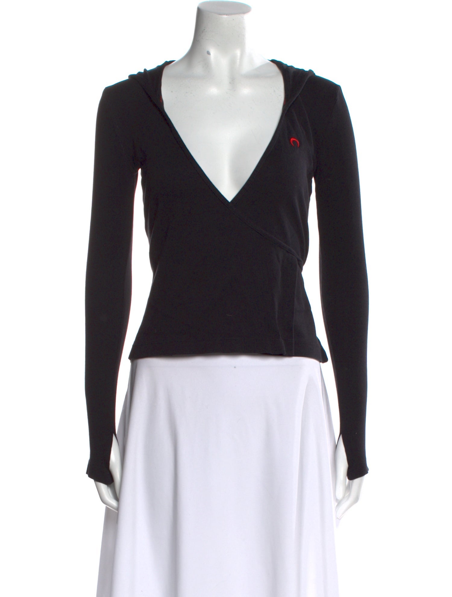 Marine Serre V-Neck Long Sleeve Top