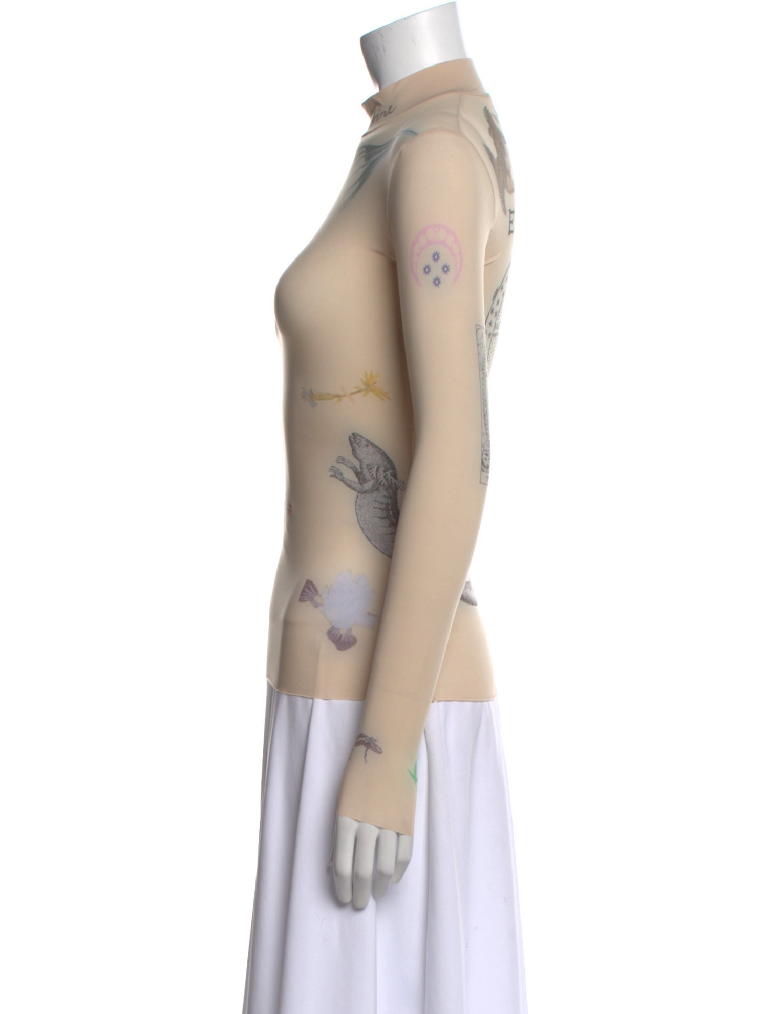 Marine Serre Printed Turtleneck Top