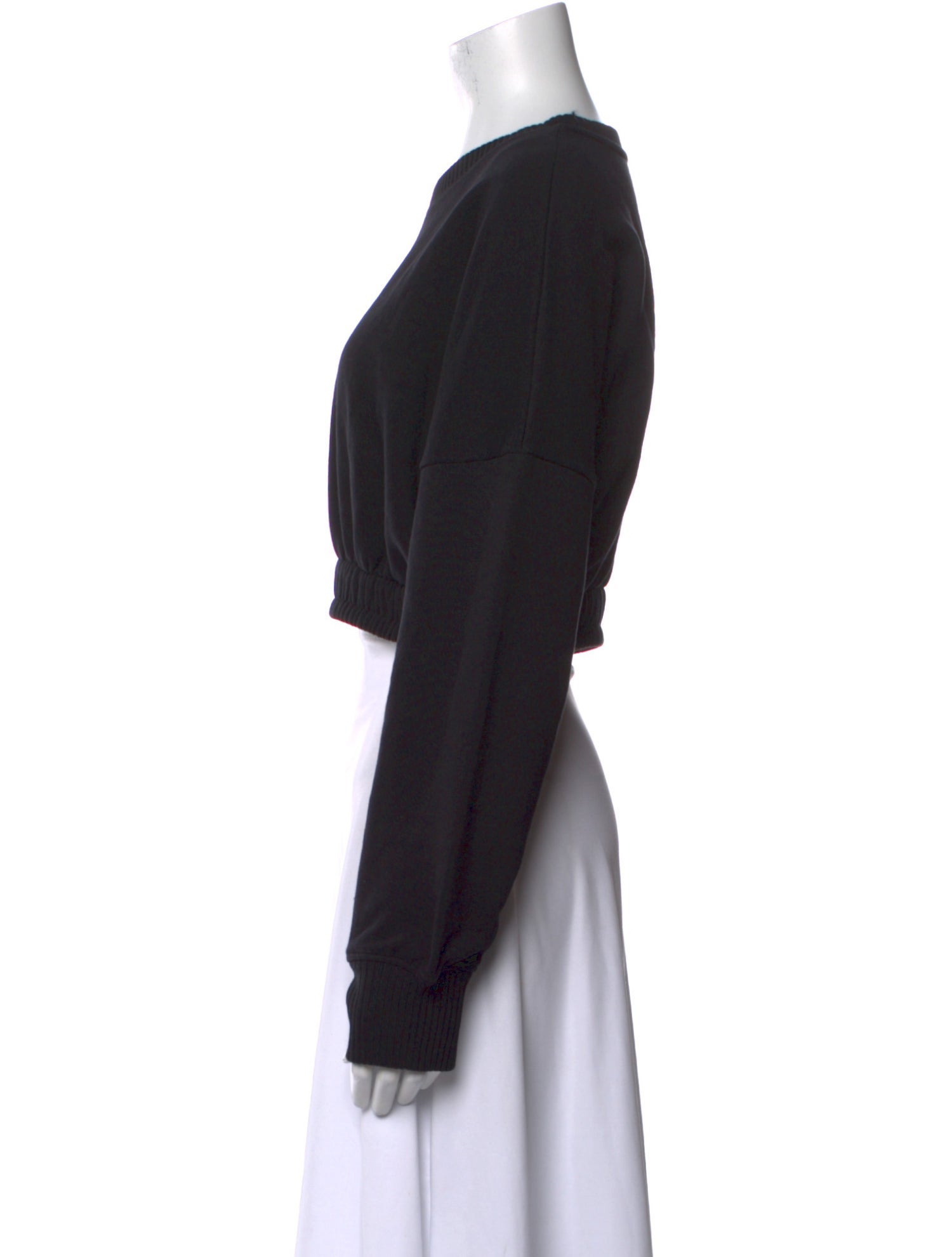 Marine Serre Crew Neck Long Sleeve Crop Top