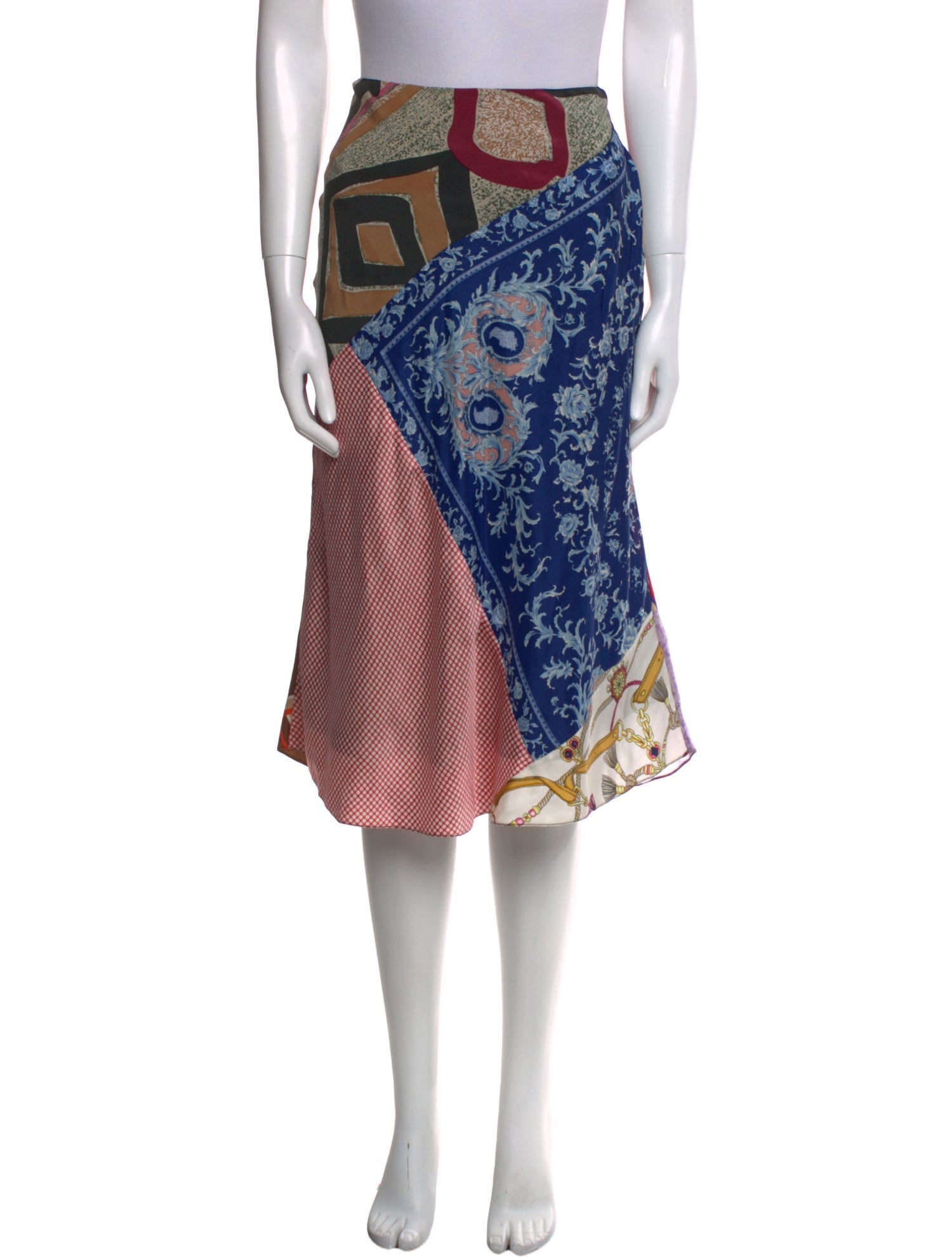 Marine Serre Silk Knee-Length Skirt w/ Tags