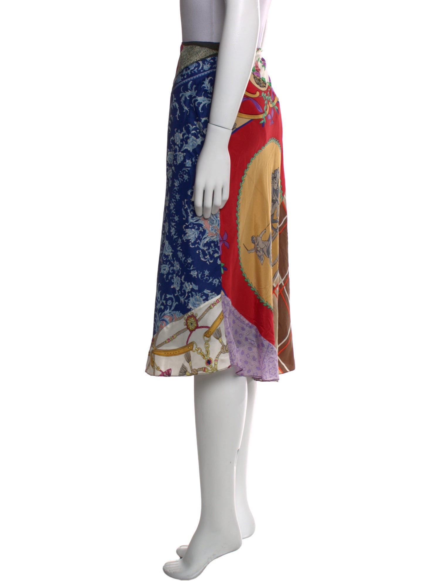 Marine Serre Silk Knee-Length Skirt w/ Tags