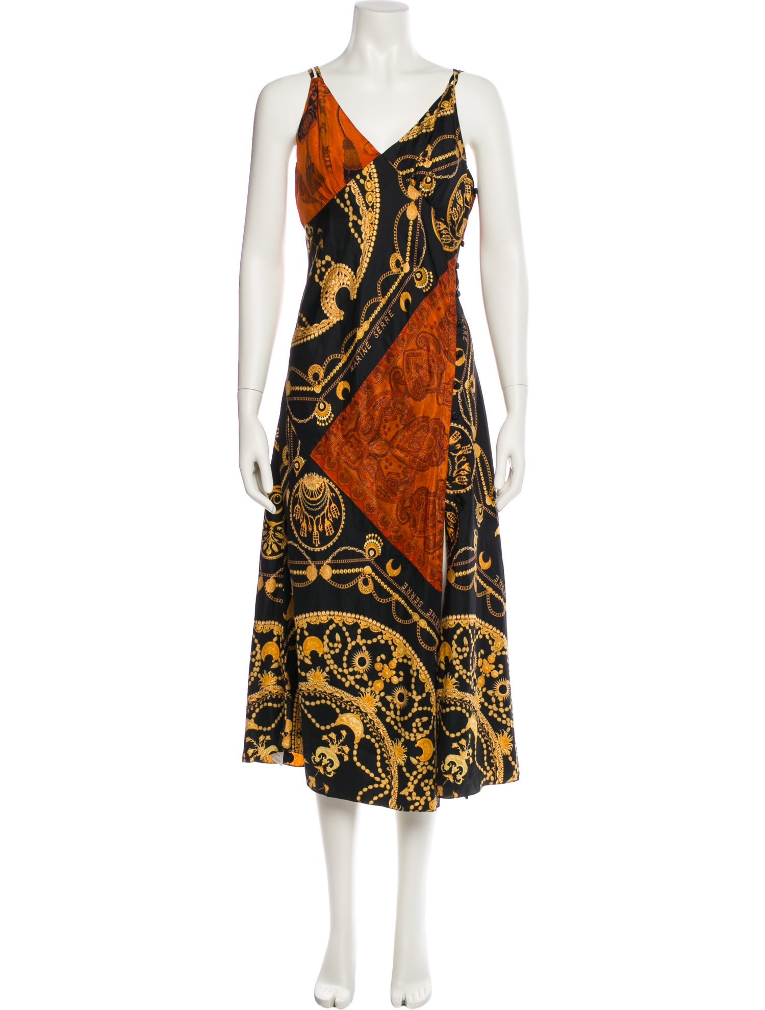 Marine Serre Silk Long Dress