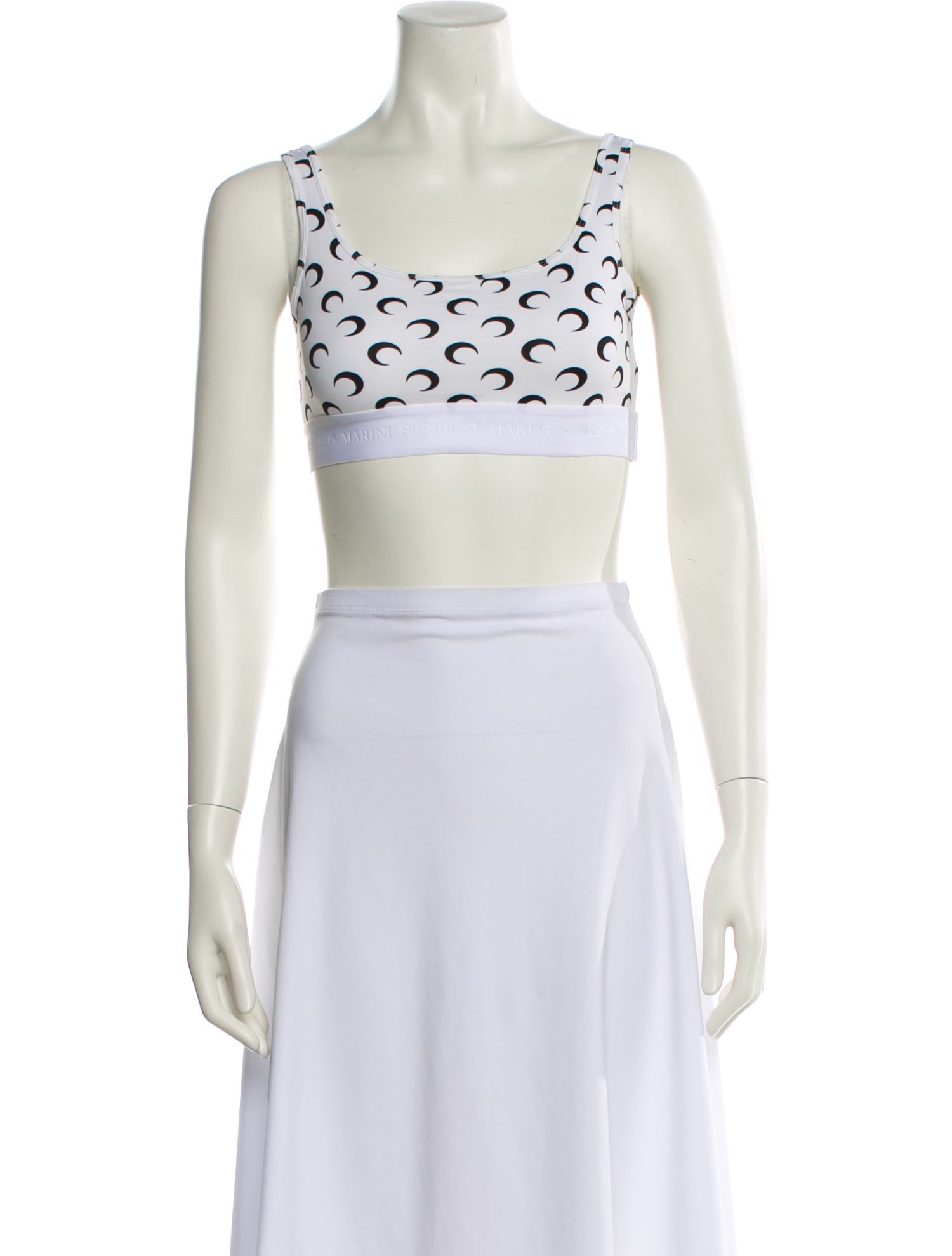 Marine Serre Printed Square Neckline Crop Top