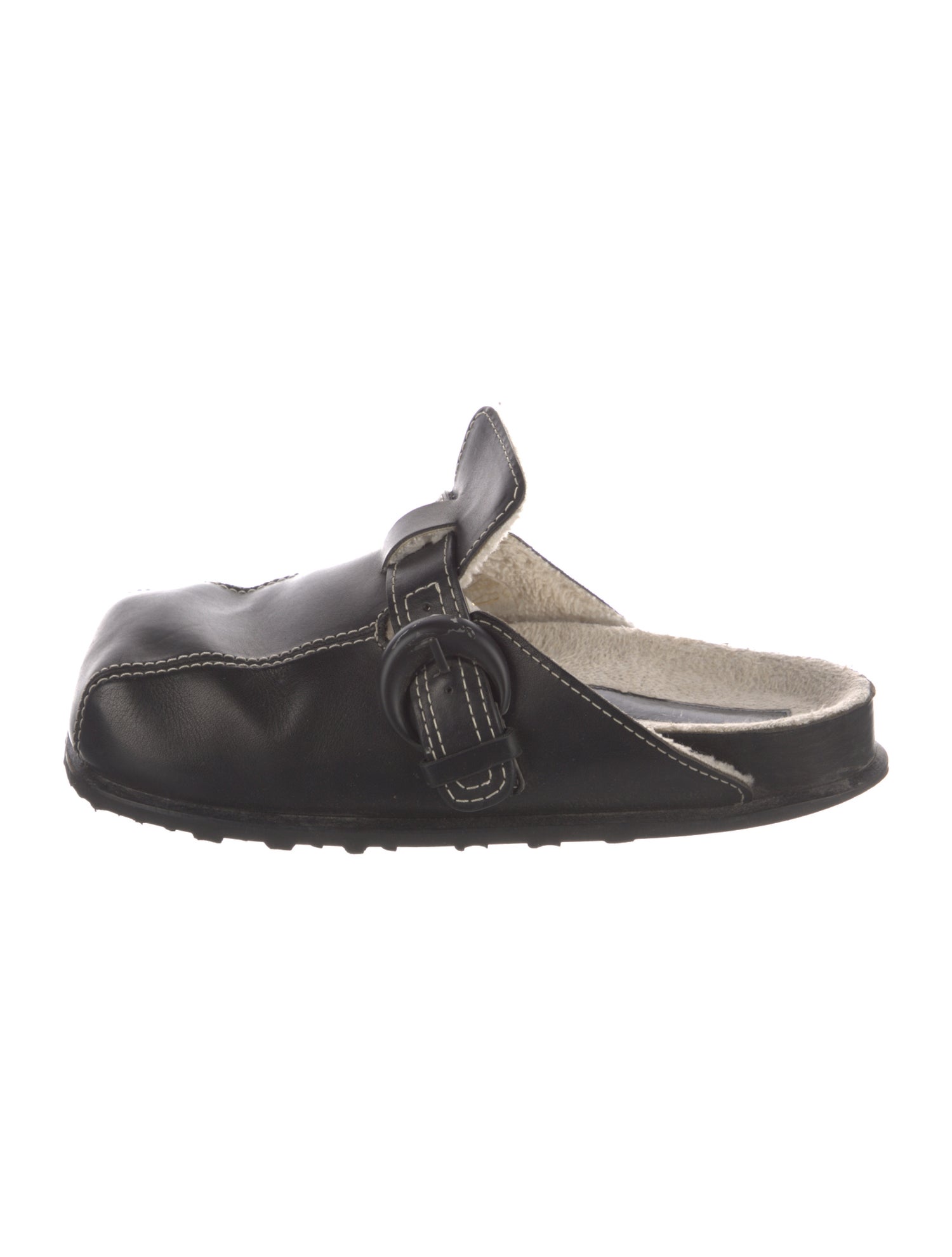 Marine Serre Leather Slippers