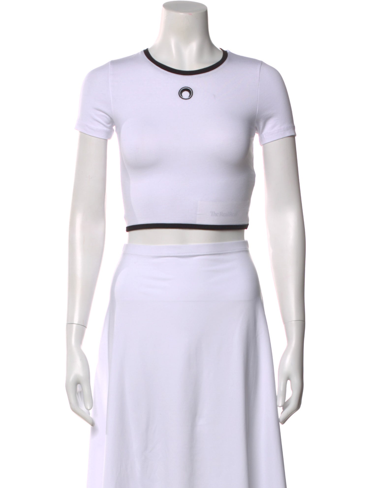 Marine Serre Crew Neck Short Sleeve Crop Top