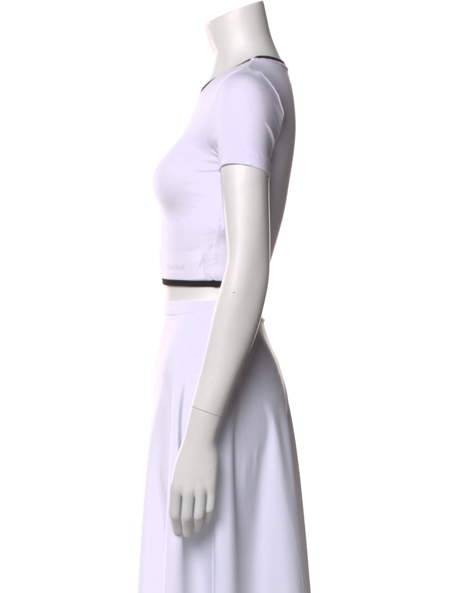 Marine Serre Crew Neck Short Sleeve Crop Top