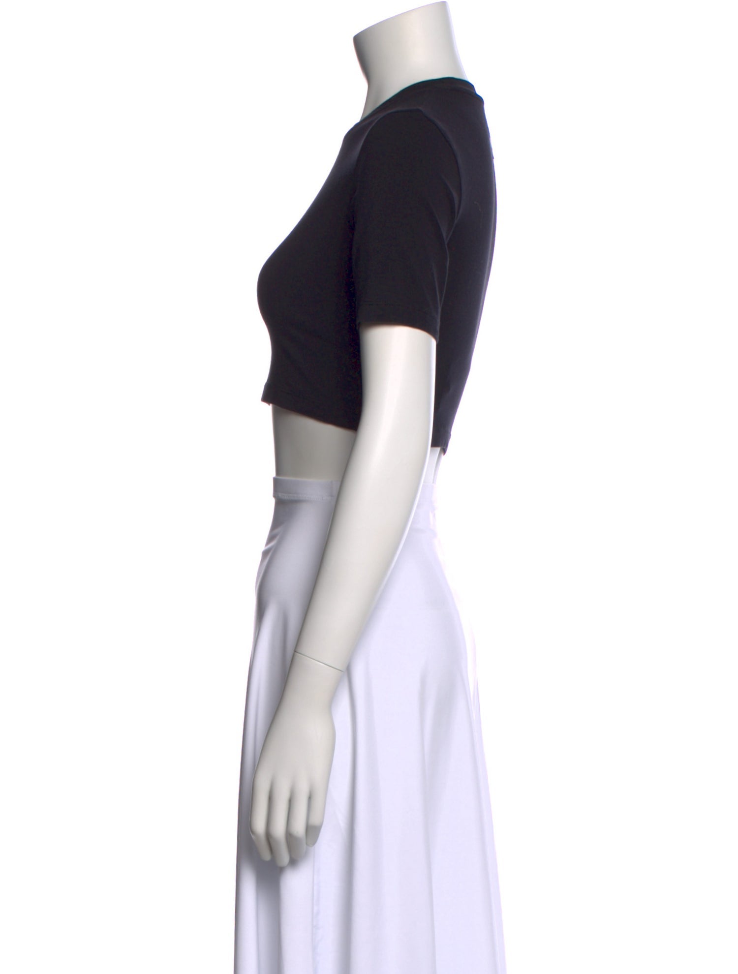 Marine Serre Crew Neck Short Sleeve Crop Top