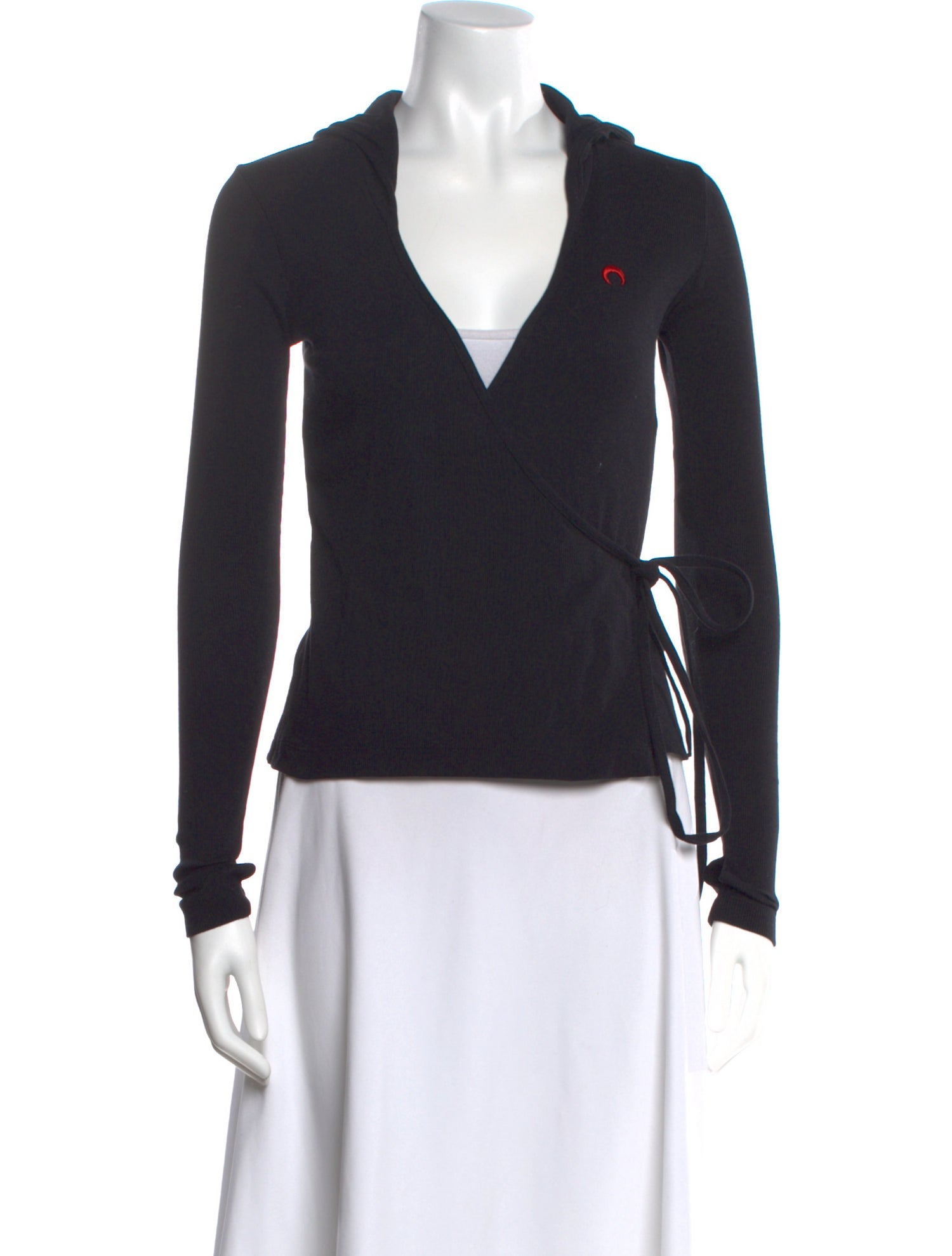 Marine Serre V-Neck Long Sleeve Hoodie