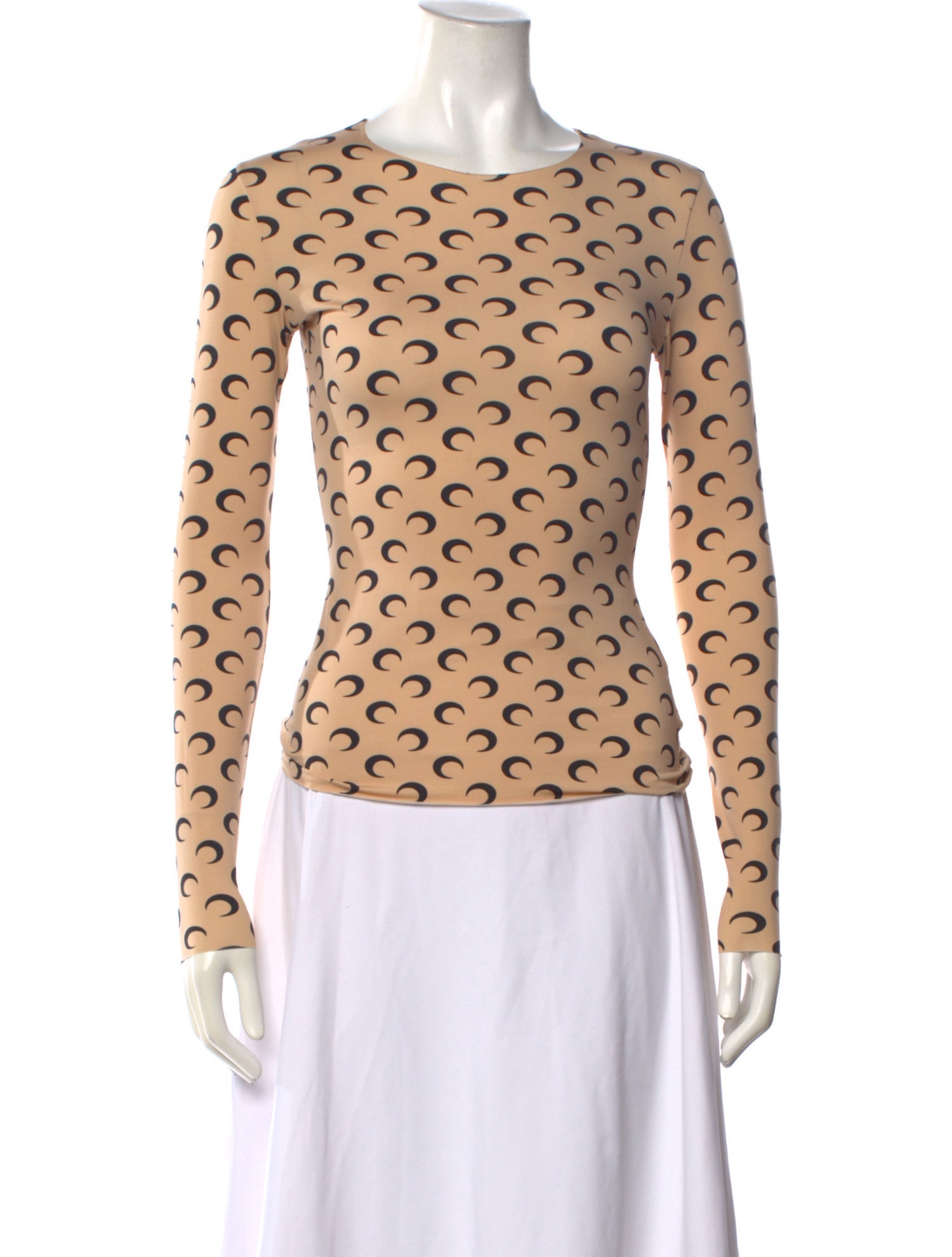 Marine Serre Graphic Print Crew Neck Top