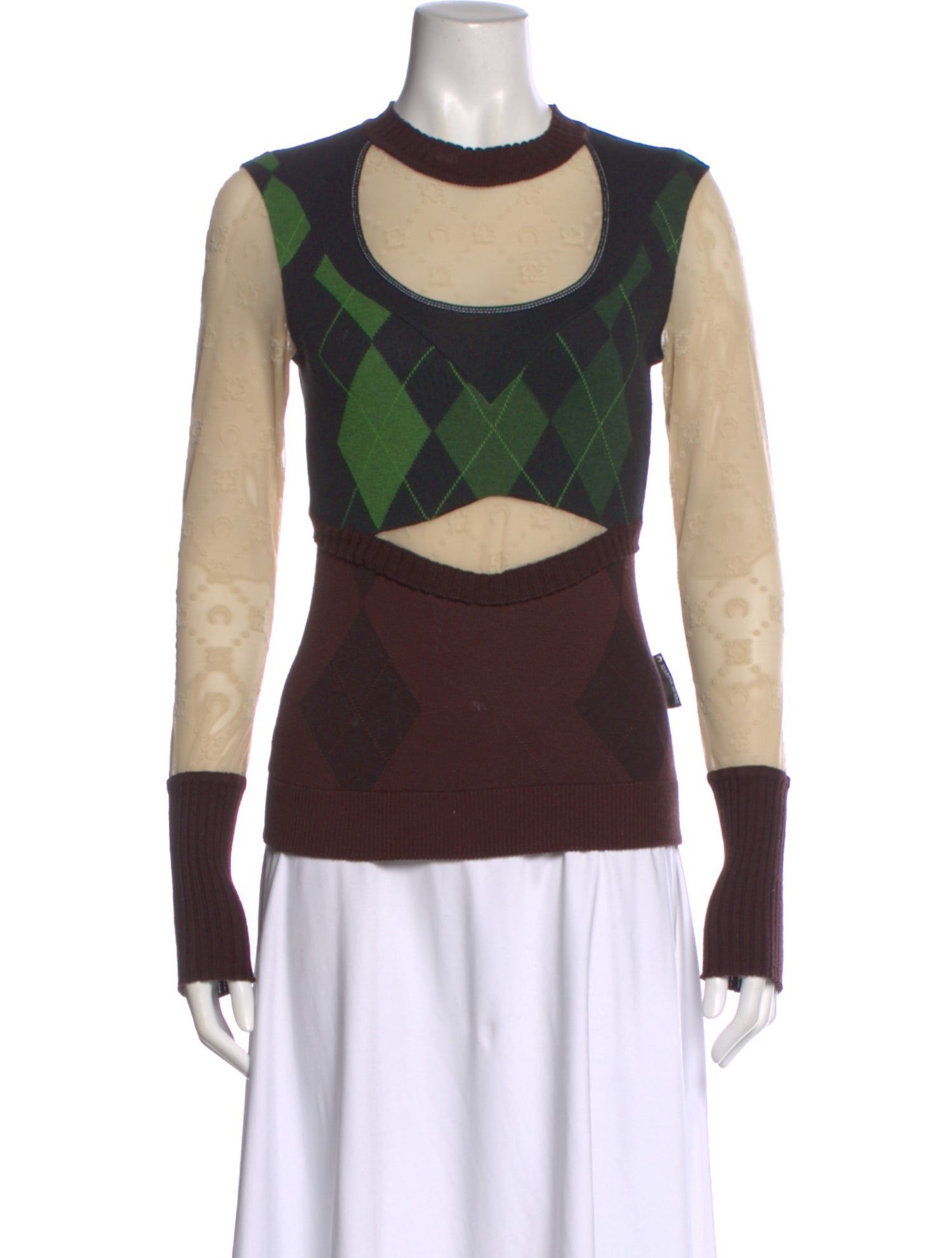 Marine Serre Patterned Crew Neck Top